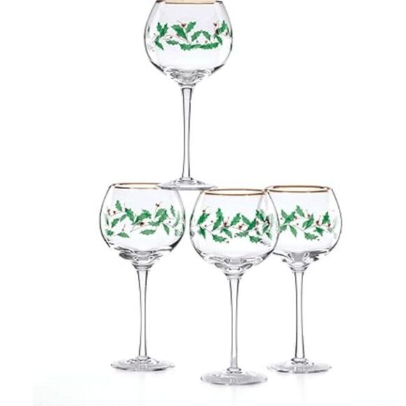 NEW - Lenox 856101 Holiday 4-Piece Wine Glass Set, Christmas Dinnerware, Hosting - Picture 5 of 5